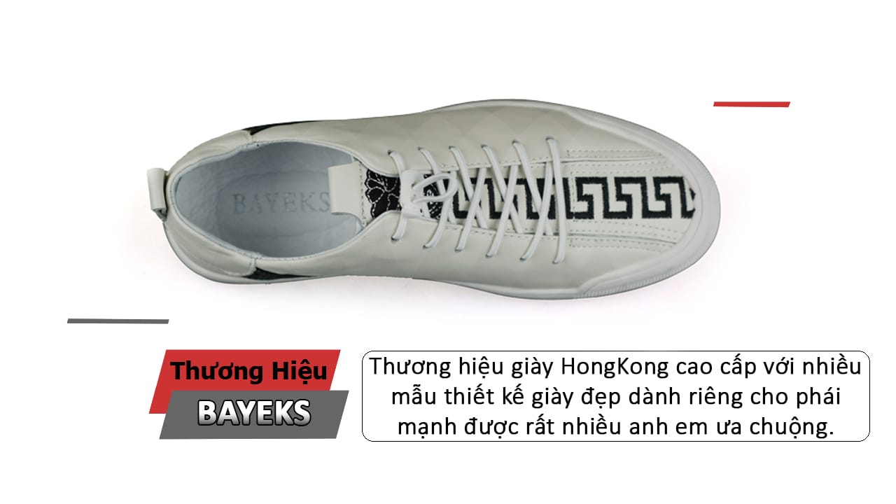 Giày thể thao nam màu trắng nhập khẩu